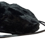 Fendi Black Faux Fur/Leather Trim Pouch