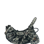 Balenciaga Black/White Leather Le Cagole Graffiti Shoulder Bag