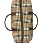 Burberry Beige/Brown Leather House Check Boston Bag