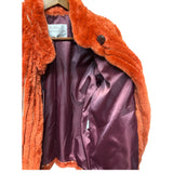 Fabio Mantegazza Vintage Orange Sheared Faux Fur Coat