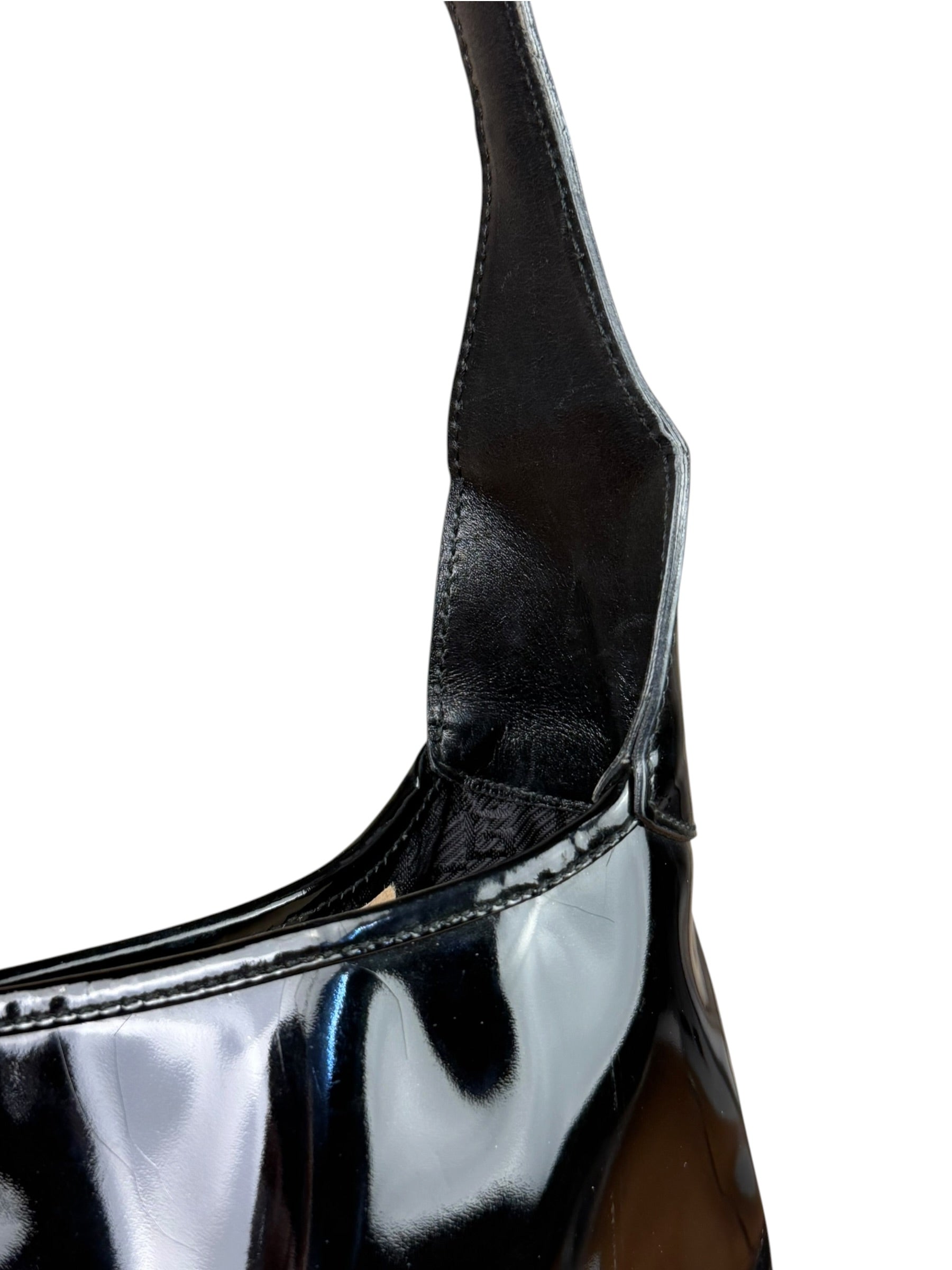 Gucci Vintage TF Black Patent Leather Jackie Hobo Bag