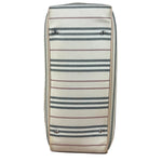 Burberry Multi-Color Leather Trim Striped Canvas Tote Bag