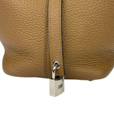 Hermes Brown Taurillon Clemence Leather Picotin 18 Lock Handbag 2021
