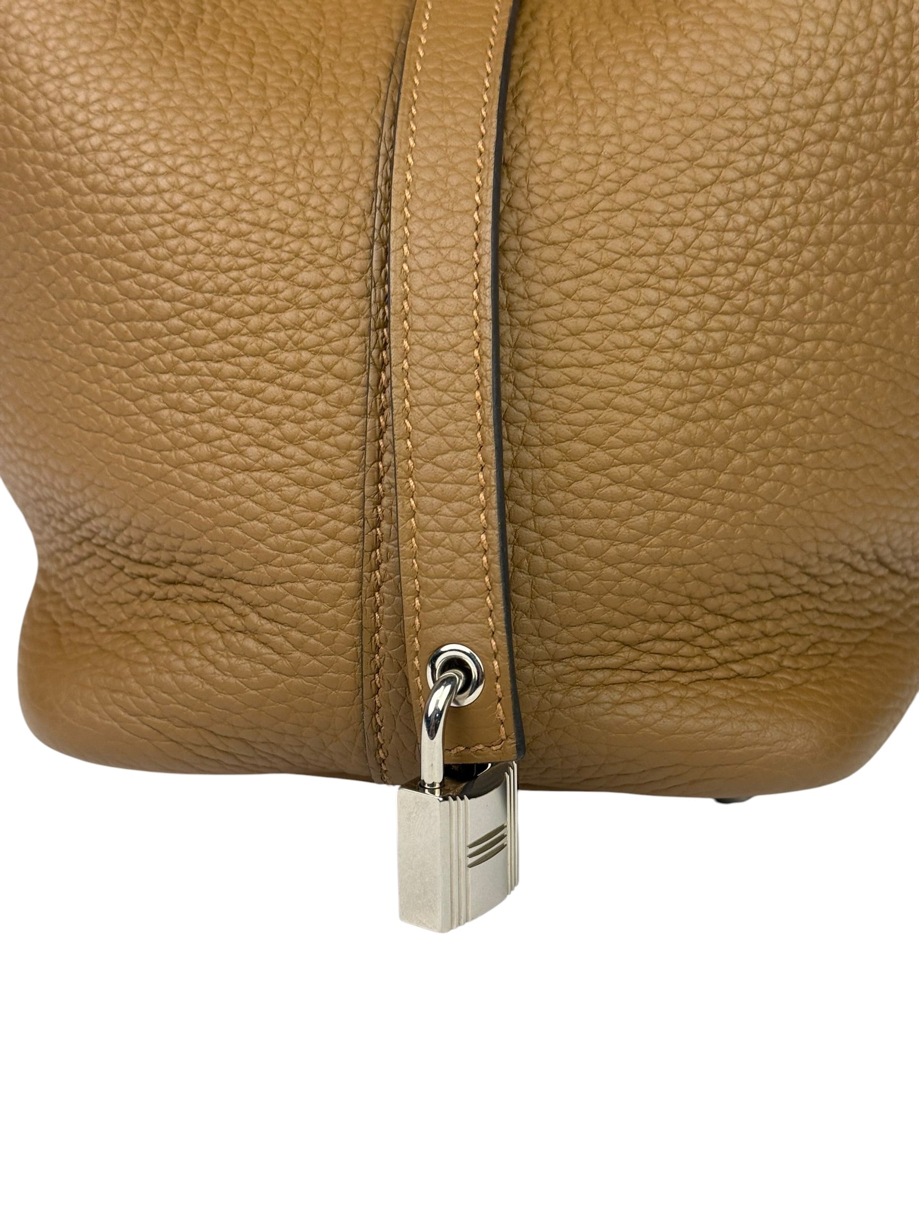 Hermes Brown Taurillon Clemence Leather Picotin 18 Lock Handbag 2021