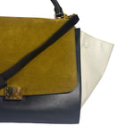 Celine Colorblock Leather/Suede Trapeze Two-Way Bag