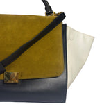 Celine Colorblock Leather/Suede Trapeze Two-Way Bag