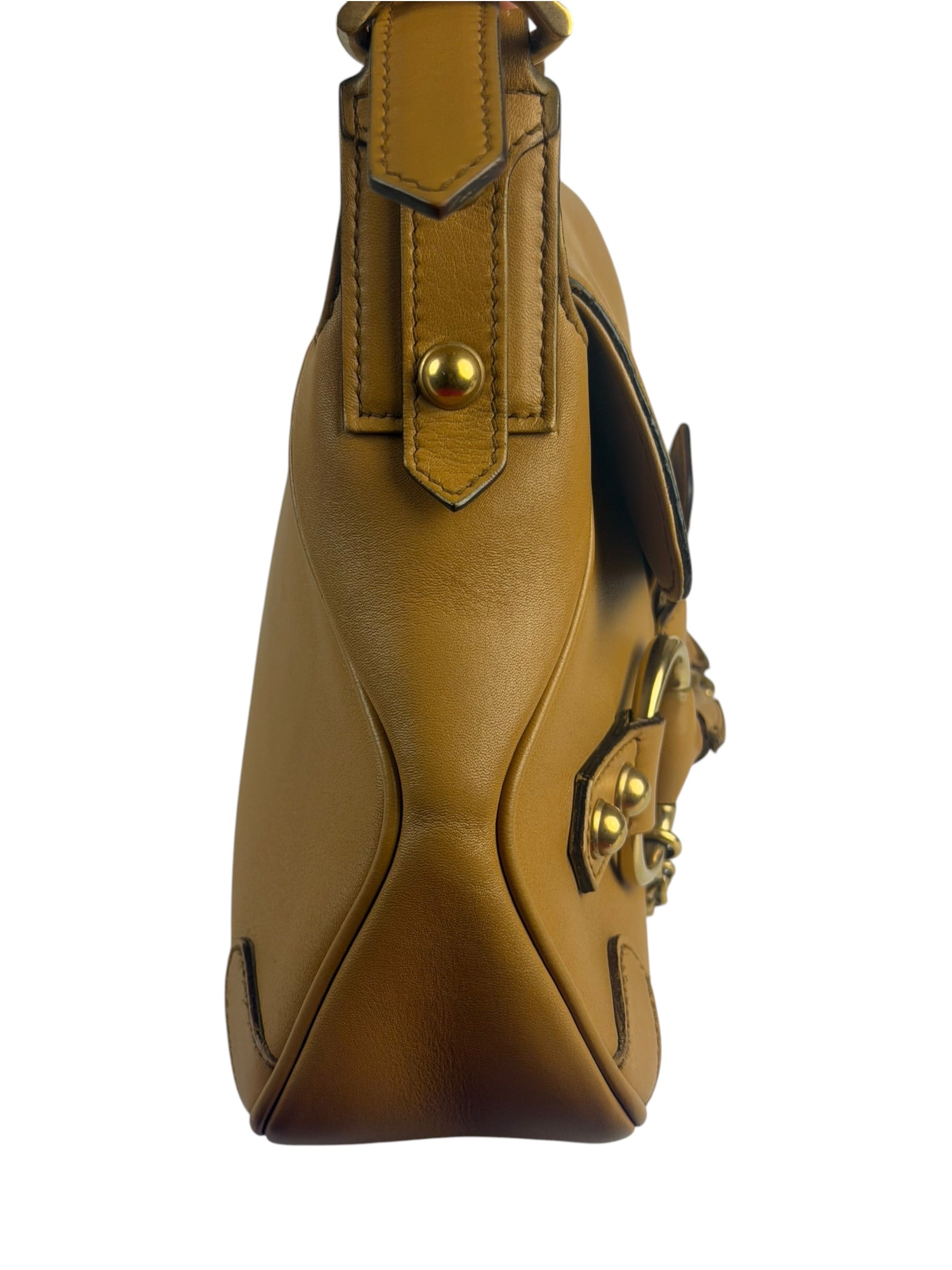 Gucci Vintage Camel Horsebit Shoulder Bag