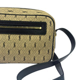 Saint Laurent YSL Beige Logo Print Crossbody Bag
