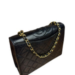 Chanel Black Diamond Stitch CC Timeless Chain Flap Bag '89-'91