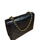 Chanel Black Diamond Stitch CC Timeless Chain Flap Bag '89-'91
