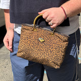 Bottega Veneta Nylon Leopard Print Handbag