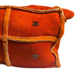 Chanel Orange Suede Shearling Patchwork Shoulder Bag 2001