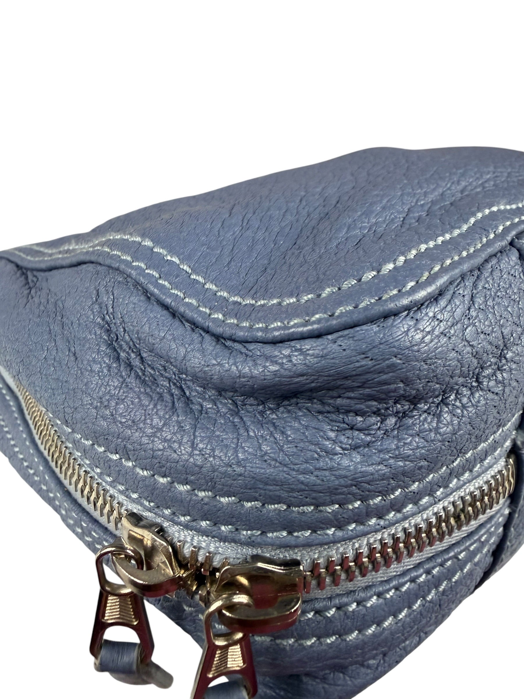 Balenciaga Vintage Blue Leather Mini Pochette