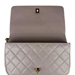 Chanel Light Lilac Calfskin Leather Quilted Flap Chain Bag
