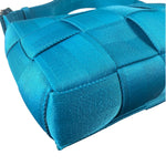 Bottega Veneta Teal Blue Intrecciato Cassette Flap Crossbody Bag