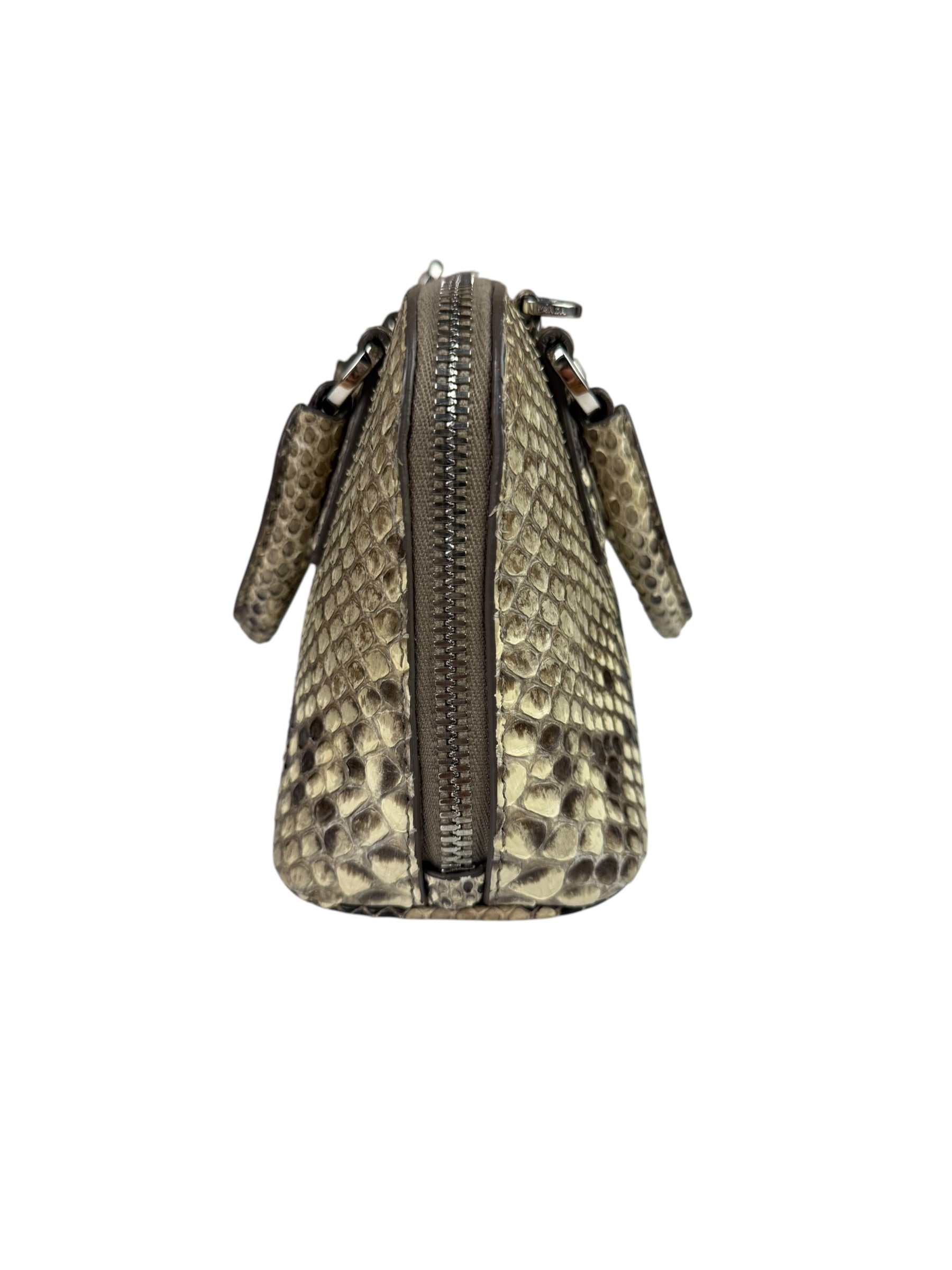 Prada Beige Python Mini Dome Two-Way Bag