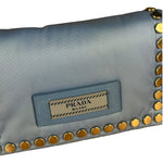 Prada Nylon Blue Studded Crossbody Bag