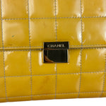 Chanel Yellow Patent Chocolate Bar Quilted CC Shoulder Bag 2002