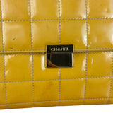 Chanel Yellow Patent Chocolate Bar Quilted CC Shoulder Bag 2002