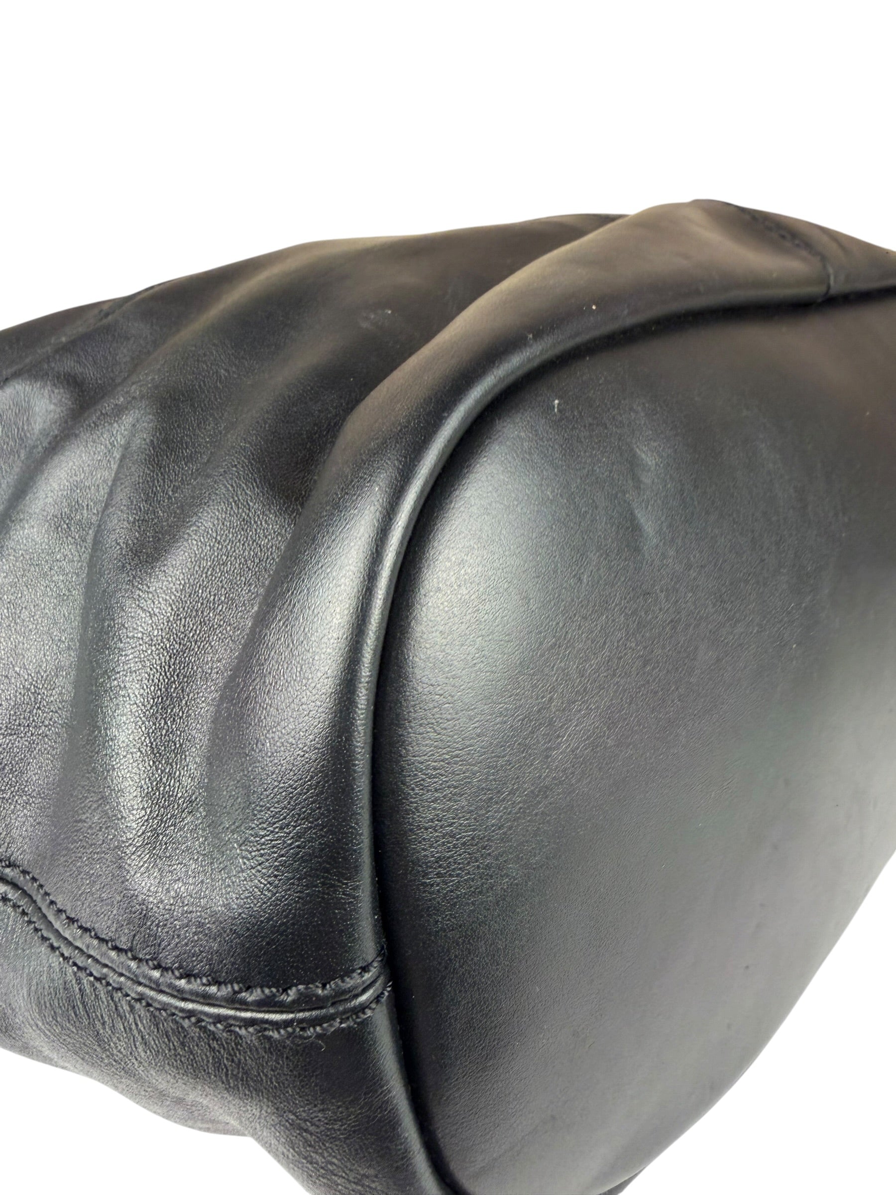 Givenchy Vintage Black Leather Nightinagale Braided Handles Hobo Bag