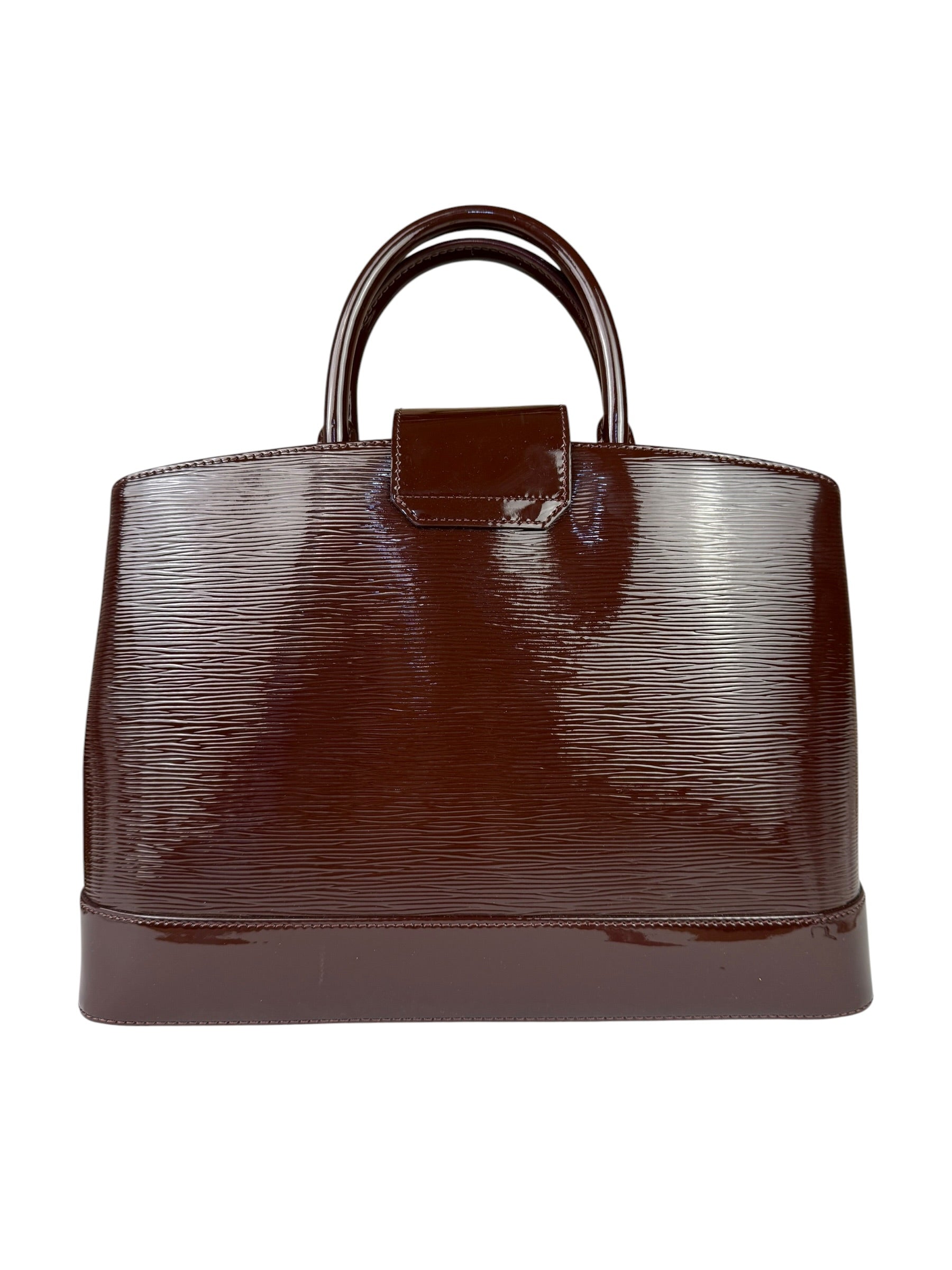 Louis Vuitton Burgundy Epi Patent Leather Electric Mirabeau Handbag MM