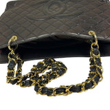 Chanel Black Quilted Lambskin CC Timeless Shopping Tote Late 90s