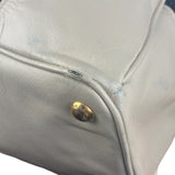 Prada Denim White Leather Trim Saffiano Handbag