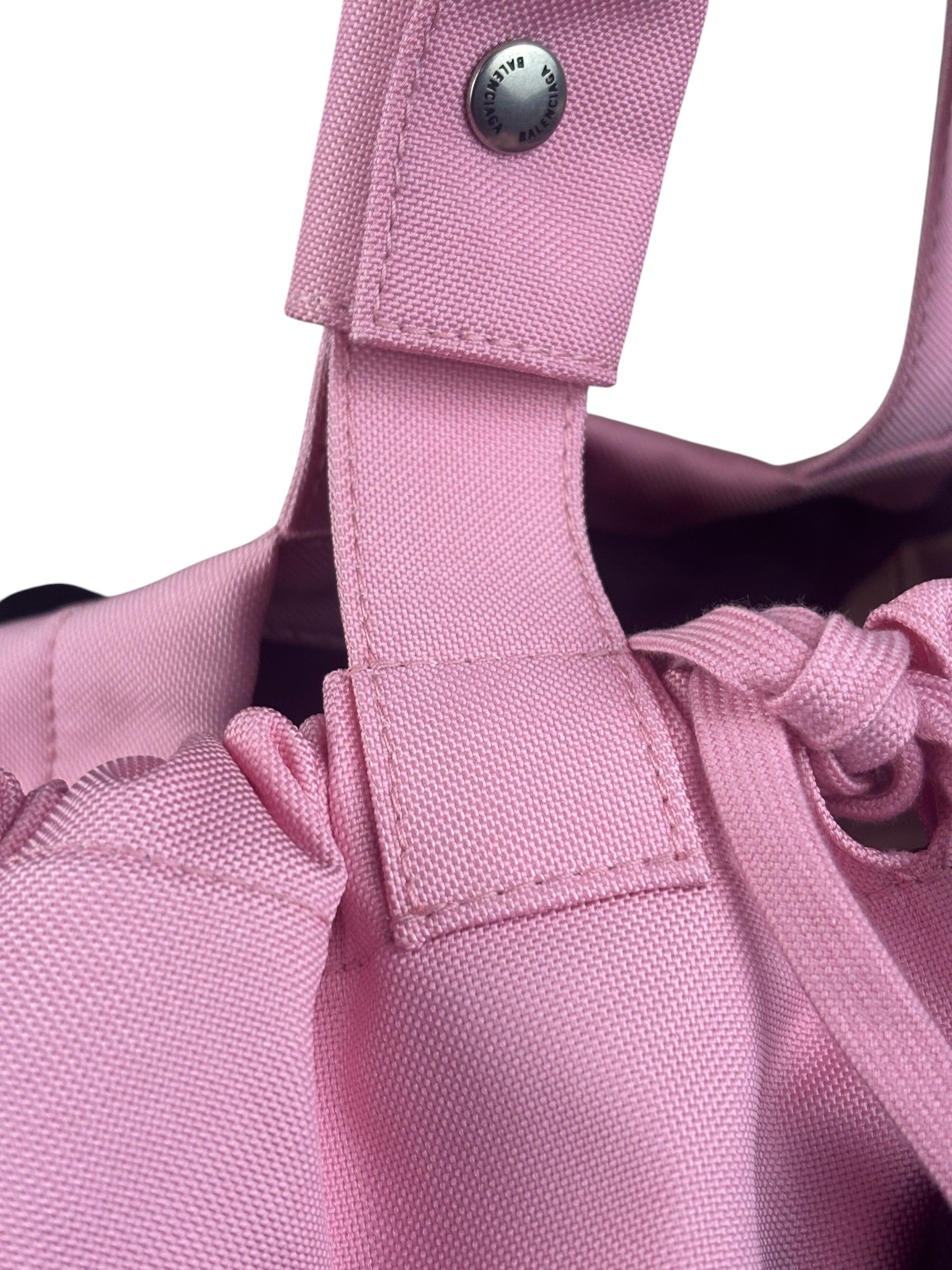 Balenciaga Pink/Black 24/7 Layered Mesh Tote Bag