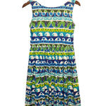 Prada Blue Lagoon Print Mid Length Dress