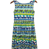 Prada Blue Lagoon Print Mid Length Dress
