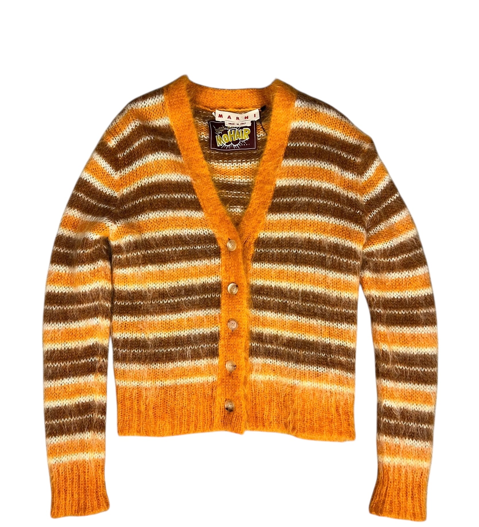 Marni MoHair Orange Button Up Sweater