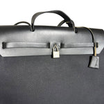 Hermes Black Toile Herbag 39 Handbag
