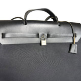 Hermes Black Toile Herbag 39 Handbag