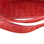 Bottega Veneta Red Leather Intrecciato Garda Woven Hobo Bag