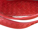 Bottega Veneta Red Leather Intrecciato Garda Woven Hobo Bag