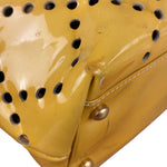 Chanel Vintage Yellow Patent Leather Perforated Tote Bag 1987