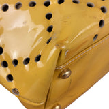 Chanel Vintage Yellow Patent Leather Perforated Tote Bag 1987