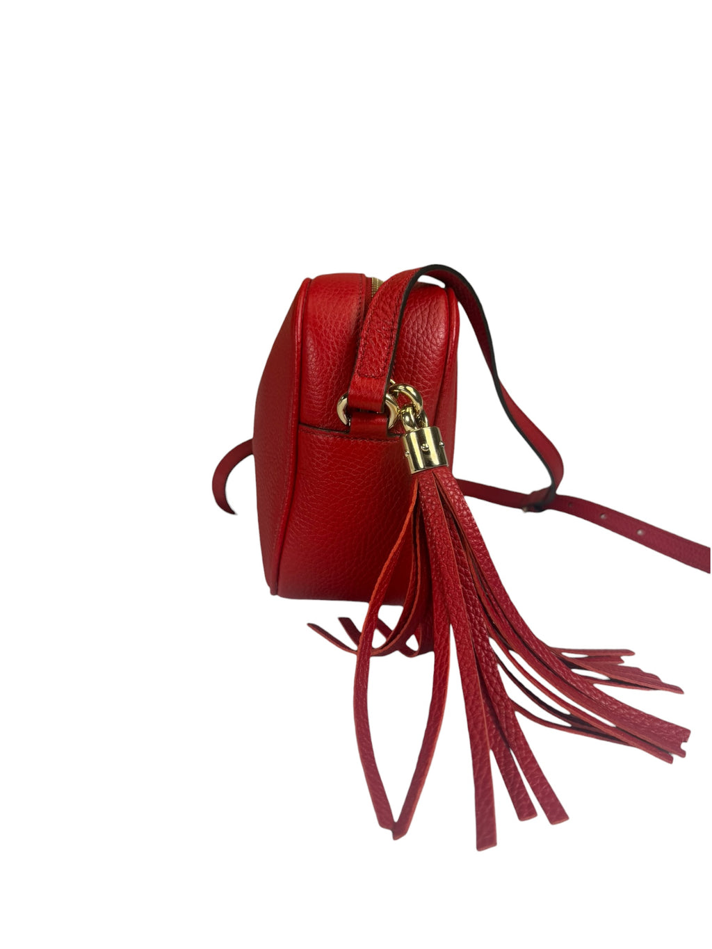 Gucci Red Calfskin Leather Soho Disco Crossbody Bag