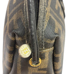 Fendi Black Leather Trim Zucca Small Camera Bag