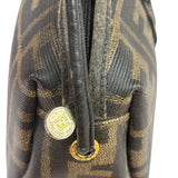 Fendi Black Leather Trim Zucca Small Camera Bag