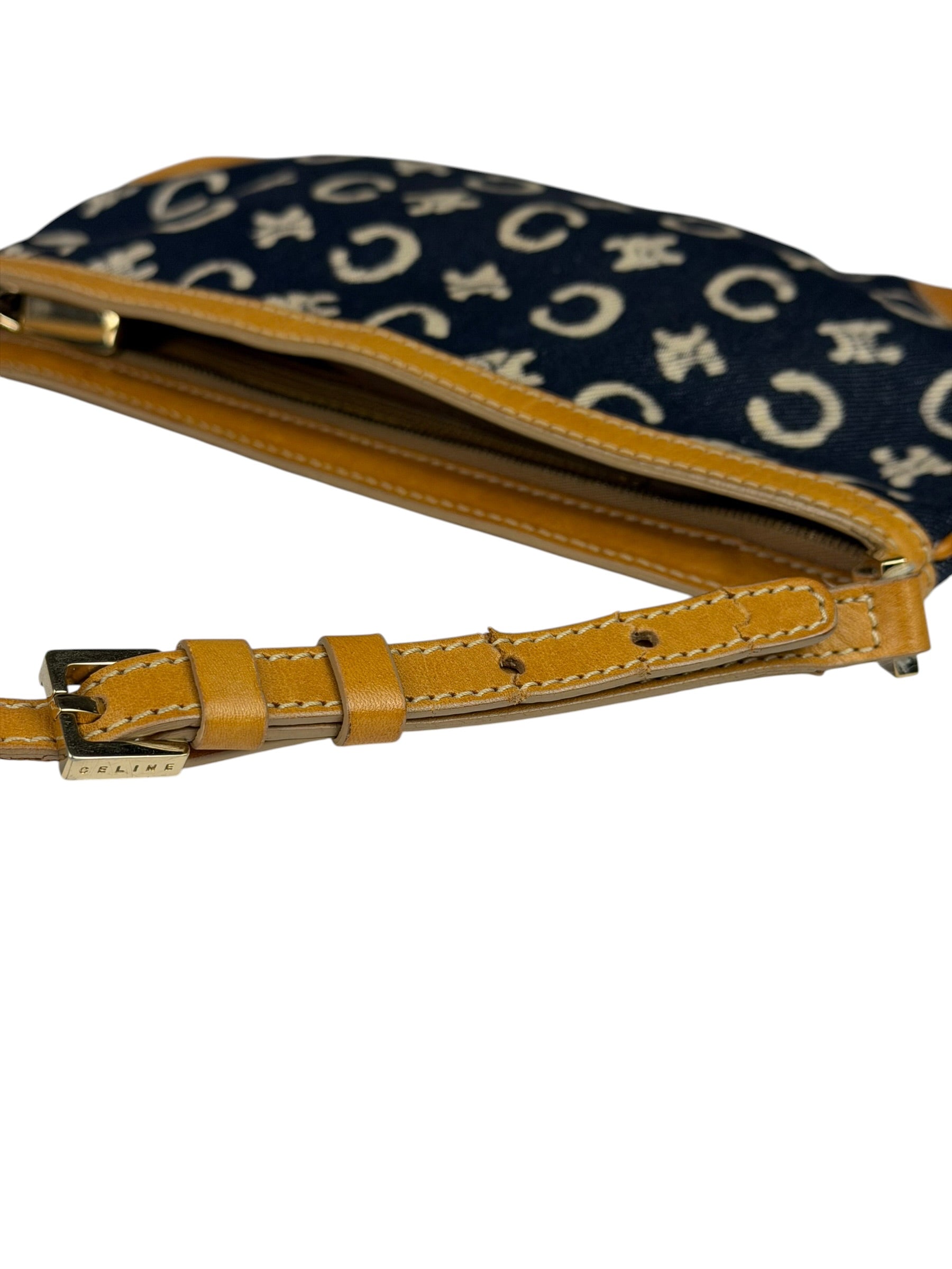 Celine Navy Denim/Leather Trim C Macadam Pochette