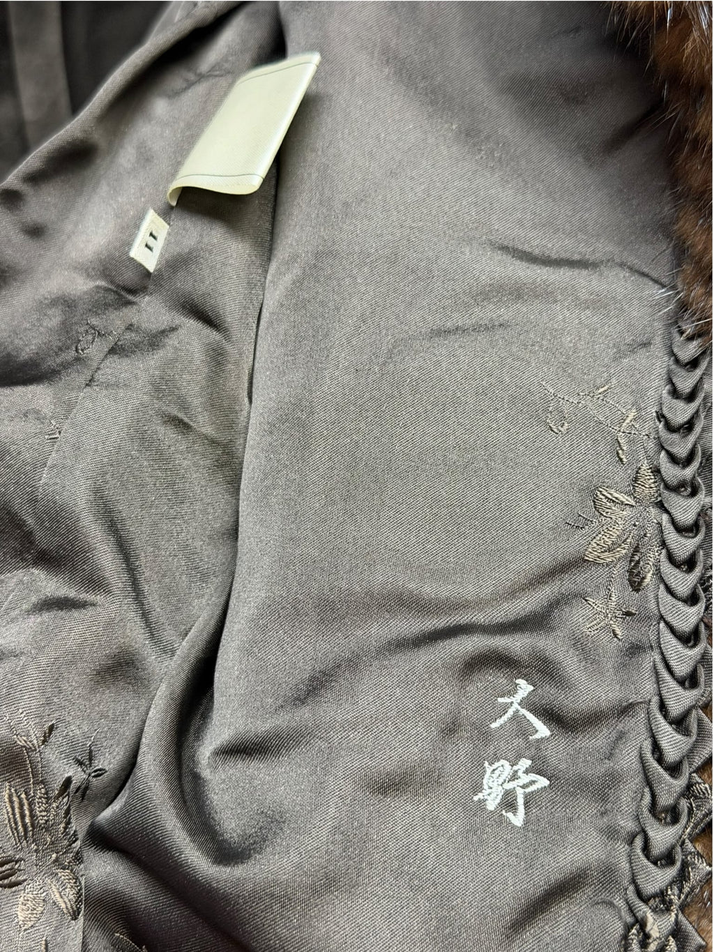 Vintage Brown Chevron Mink Fur Coat