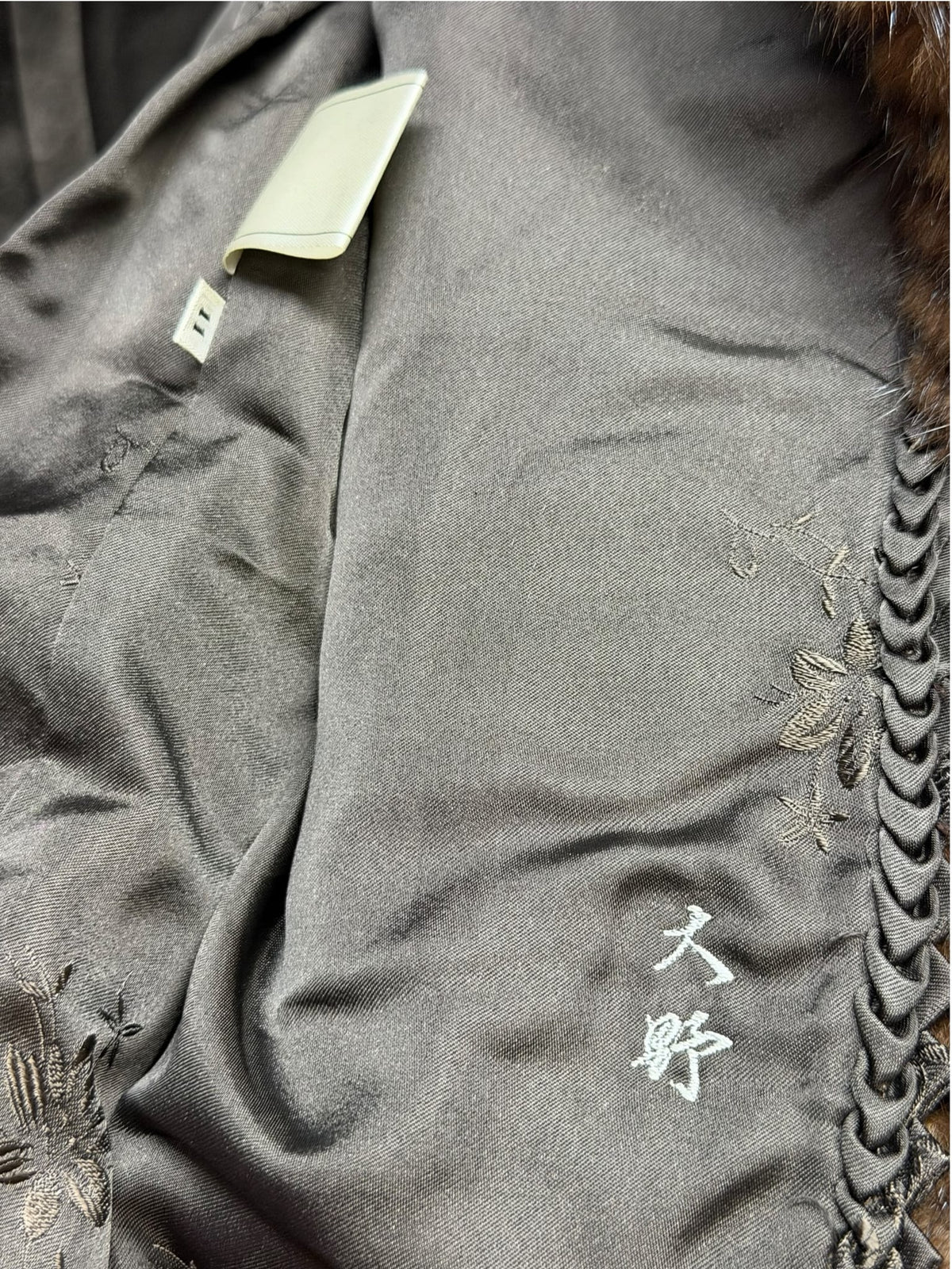 Vintage Brown Chevron Mink Fur Coat