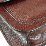Prada Enameled Metal Triangle Brown Shoulder Bag