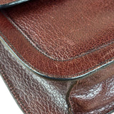 Prada Enameled Metal Triangle Brown Shoulder Bag