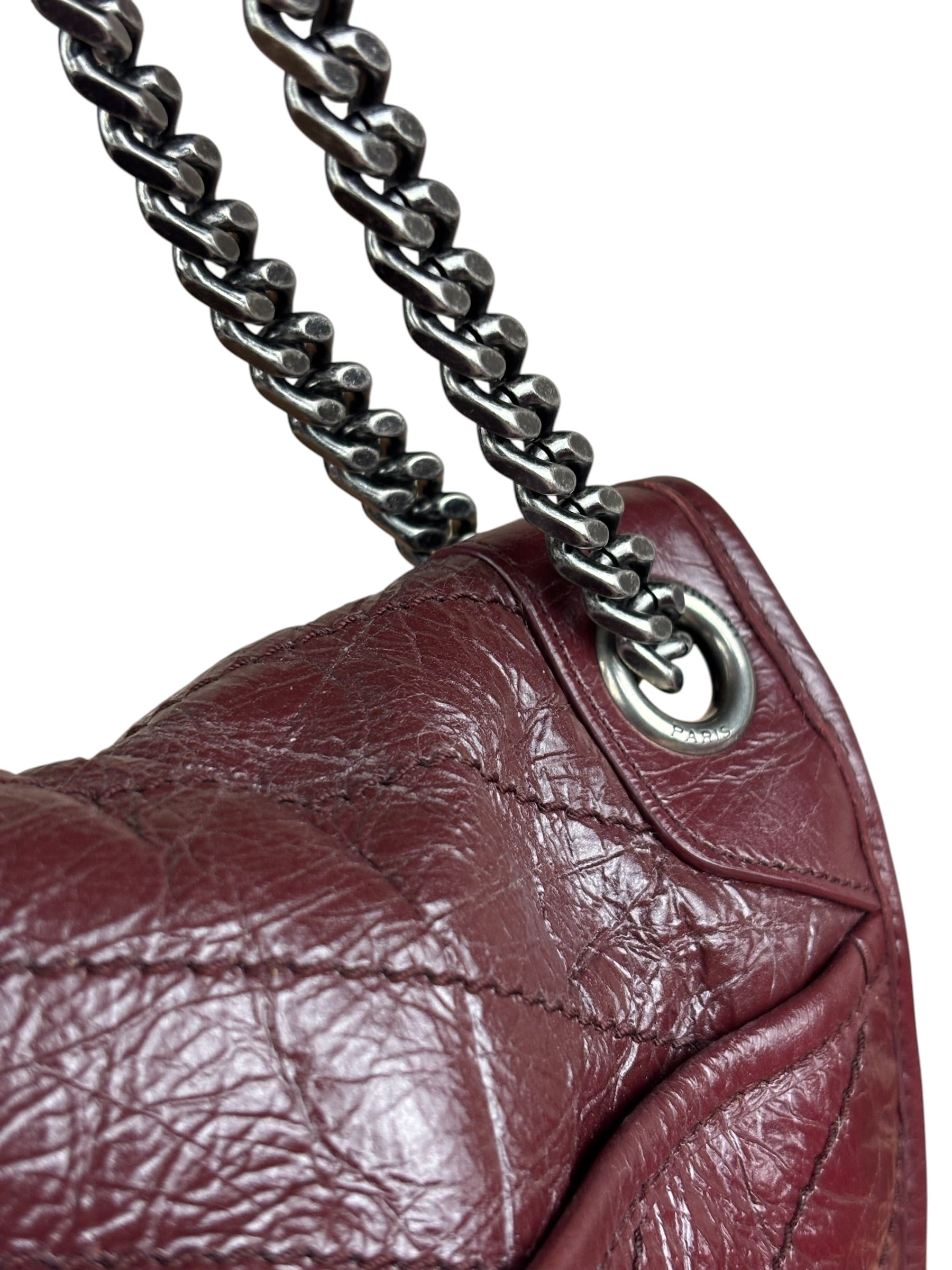 YSL Maroon Leather M Niki Shoulder Bag