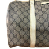 Gucci Bicolor Leather Trim GG Supreme Joy Boston Handbag