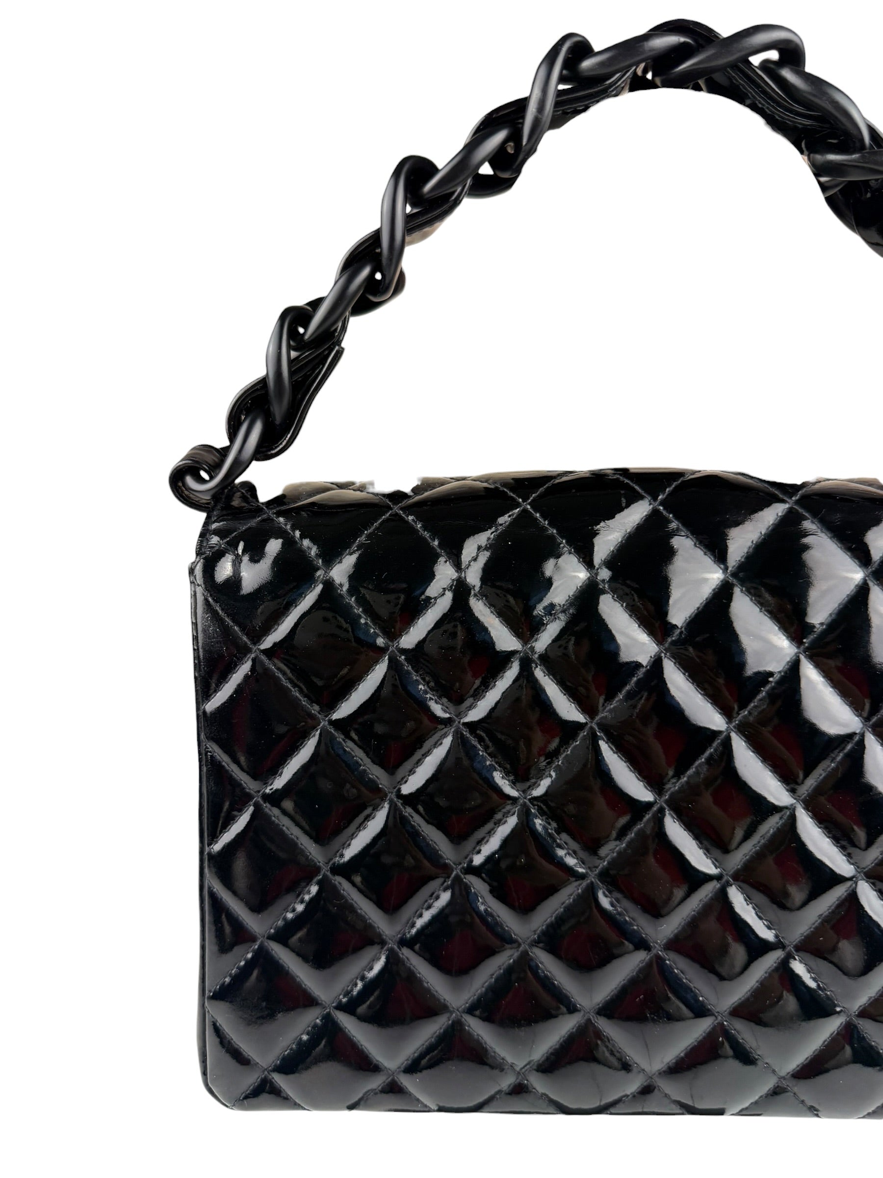 Chanel Vintage Black Leather In The Business Flap Handbag 1996