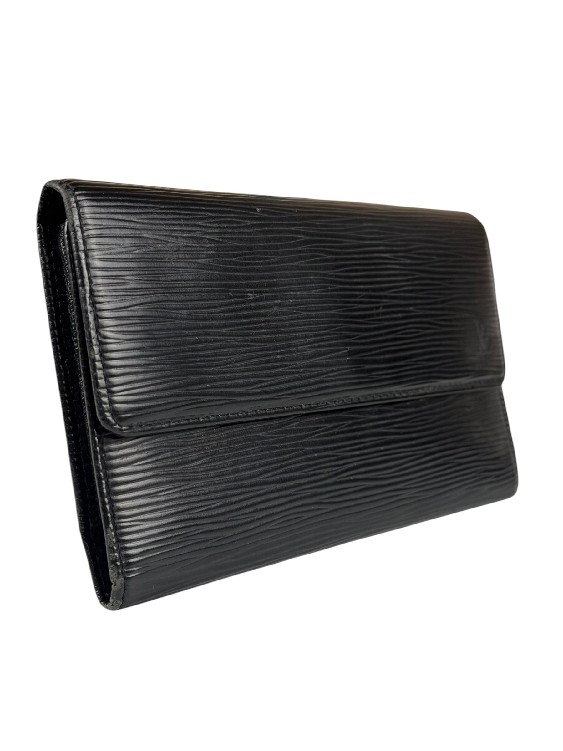 Louis Vuitton Black Epi Leather Long Wallet