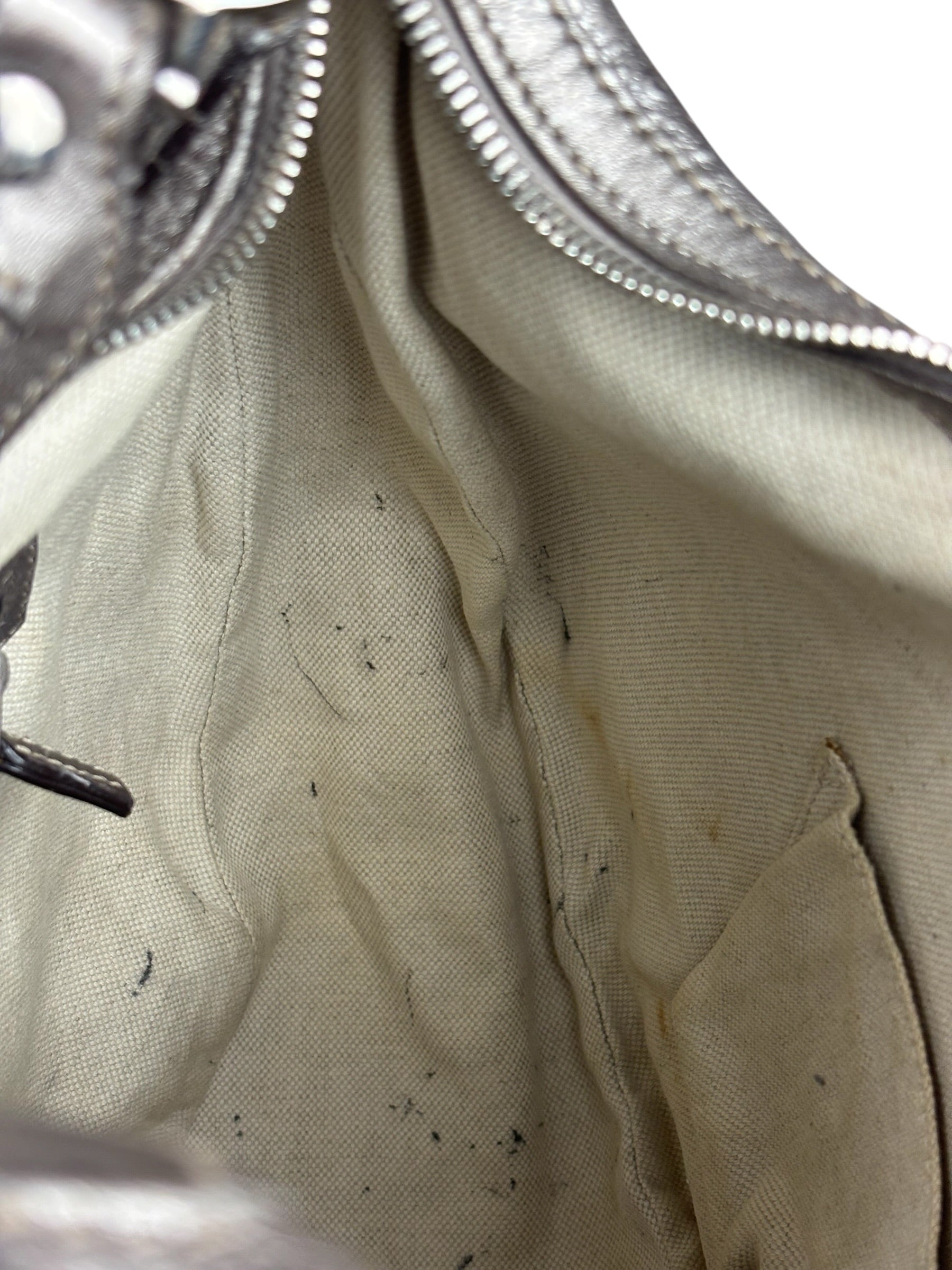 Gucci Vintage GG Metallic Leather Hobo Shoulder Bag